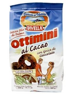 Ciastka Ottimini kakao z czekoladą Divella 400g