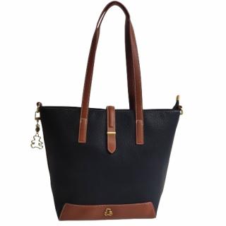 Torebka shopper Lulu Castagnette czarna brązowa klasyczna