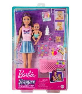 Lalka Barbie Skipper Opiekunka Łóżeczko i bobas