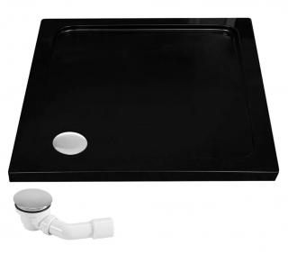 Brodzik prysznicowy akrylowy Rea Savoy Black 80x80 cm - Czarny