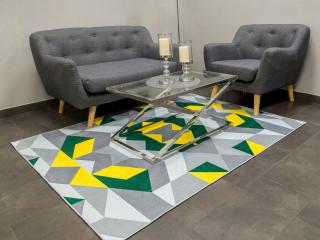 Dywan nowoczesny Geometric Green Yellow 140 x 200