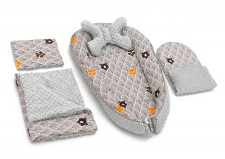 Kokon do wózka, materac, poduszka, kocyk  5w1 Forest Grey