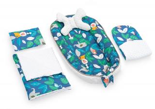 Kokon do wózka, materac, poduszka, kocyk  5w1 Jungle Blue