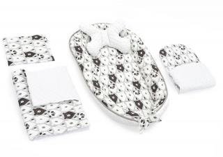 Kokon do wózka, materac, poduszka, kocyk  5w1 White Black Bear