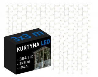 Kurtyna zewnętrzna 304 LED Girlanda Barwa zimna