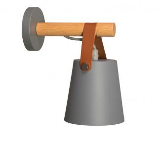 LAMPA KINKIET ŚCIENNY METALOWY Z PASKIEM SZARY APP468-1W GREY