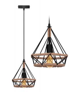 Lampa sufitowa geometryczna wisząca w stylu loft boho sznur APP678-1CP