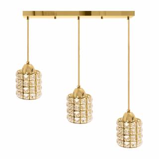 Lampa Sufitowa Kryształowa APP725-3CP Złota
