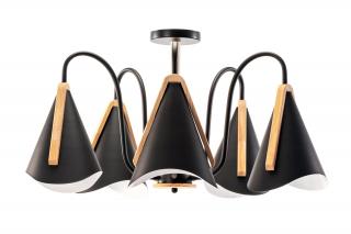 Lampa Sufitowa Skandynawska Pięcioramienna APP607-5C Czarna