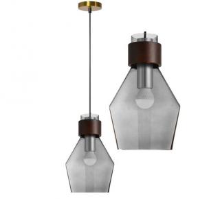 LAMPA SUFITOWA SZKLANA SZARA APP435-1CP