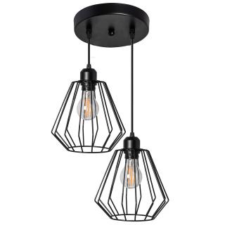 Lampa sufitowa wisząca podwójna metalowa loft 392196