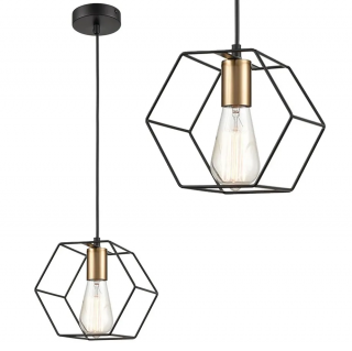 LAMPA WISZĄCA APP1131-1CP CZARNO ZŁOTA