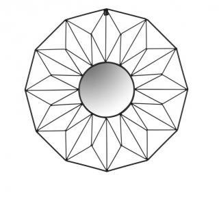 LUSTRO GEOMETRYCZNE 12-KĄTNE CZARNE 58 CM