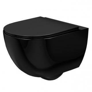 Miska wisząca WC Rea Carlo Mini Rimless Flat Czarna
