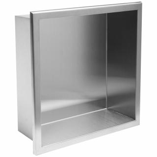 PÓŁKA WNĘKOWA ŁAZIENKOWA 30x30 stal szczotkowana