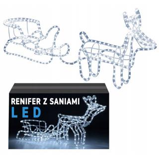 Renifer z saniami lampki led