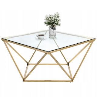 Stolik kawowy szklany Glamour Gold CS-14G