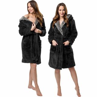 Szlafrok damski Jordan Black Grey M