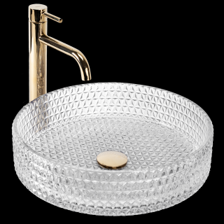 Umywalka nablatowa Rea Cristal Transparent 39