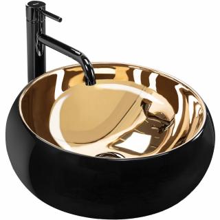 Umywalka nablatowa Rea Luna Gold/Black