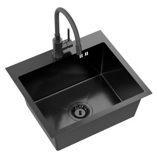 Zlewozmywak stalowy Quadron Luke 100 Czarny 50 x 45 cm