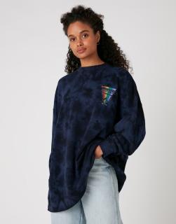 Bluza Damska Wrangler Oversized Sweater In Navy Irregular Dye W6Q4HAB28