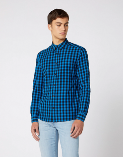 Koszula Męska Wrangler Long Sleeve One Pocket Shirt In Directoire Blue A5A14MXKL