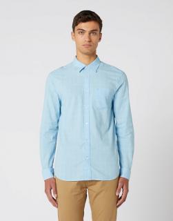 Koszula Męska Wrangler Ls 1 Pkt Shirt Cerulean Blue W5A1MNXVT