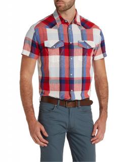 Koszula męska Wrangler S/S Western Shirt POMPEIAN Red