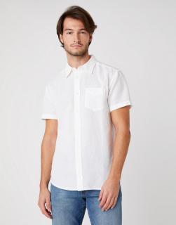 Koszula Męska Wrangler Ss 1 Pkt Shirt White W5J7LO989