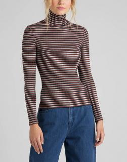 Sweter Damski Lee Ls Striped Rib Tee Burnt Ocra L40SYLOM