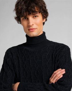 Sweter Męski Lee Cable Knit In Black L83QKG01