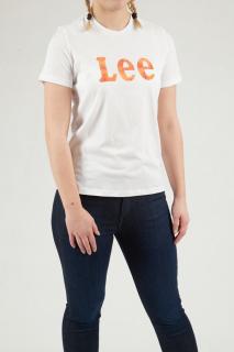 T-shirt Damski Lee Slim Logo Tee Bright White L43KEHLJ