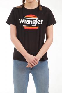 T-shirt Damski Wrangler Ss Rainbow Tee Black W7ZBD3100