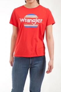 T-shirt Damski Wrangler Ss Rainbow Tee Flame Red W7ZBD3R06