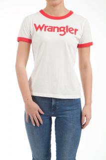 T-shirt Damski Wrangler Ss Ringer Tee Off White W7Z6EV737