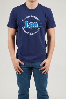 T-shirt Męski Lee Kansas Circle Tee Blueprint L62CFQLH