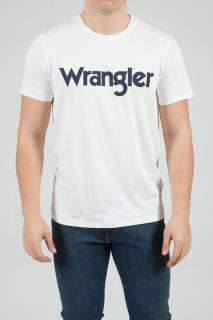 T-shirt Męski Wrangler KABEL Logo Tee OFF White W7M0FQ737