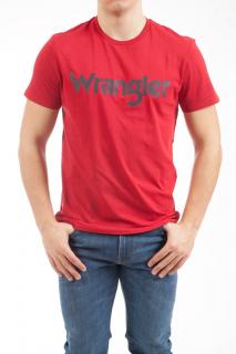 T-shirt Męski Wrangler Logo Tee True Red W7M0D3X74