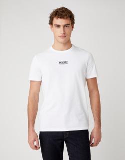 T-shirt Męski Wrangler Short Sleeve Seas Logo Tee In White W7AKGF989