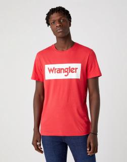 T-shirt Męski Wrangler Shortsleeve Logo Tee In Rococco Red W742FKXA4