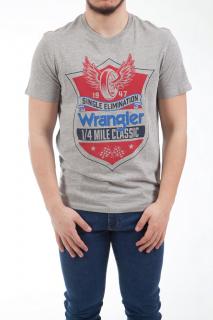 T-shirt Męski Wrangler Ss Americana Tee Mid Grey Mel W7M8D3X37