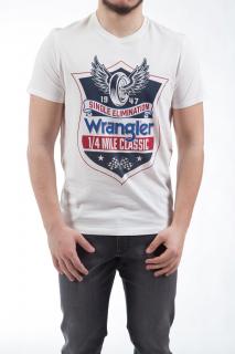 T-shirt Męski Wrangler Ss Americana Tee Off White W7M8D3X02