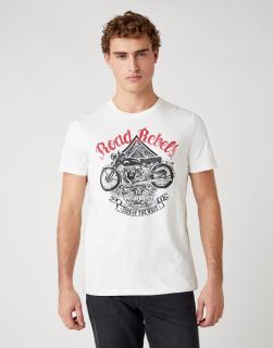 T-shirt Męski Wrangler Ss Biker Tee Off White W7H2D3737