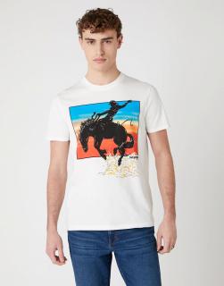 T-shirt Męski Wrangler Ss Graphic Horse Tee Off White W7H1D3737