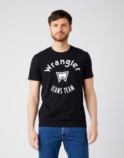 T-shirt Męski Wrangler Ss Jeans Team Tee Black W7MLD3100