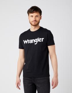 T-shirt Męski Wrangler Ss Logo Tee Black W7MMD3100