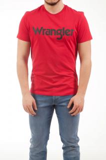 T-shirt Męski Wrangler Ss Logo Tee Infrared W7M0D3R07