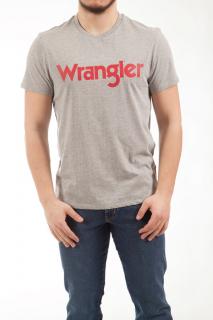 T-shirt Męski Wrangler Ss Logo Tee Mid Grey W7M0D3XTT