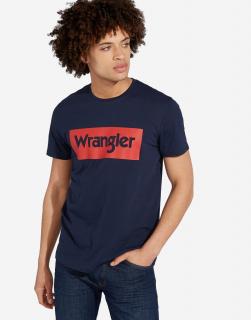 T-shirt Męski Wrangler SS Logo Tee Navy W742FK114